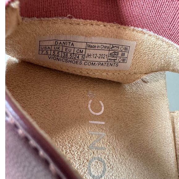 Vionic Danita Sandals Adjustable T-Strap Marsala Slingback Comfort Shoes 7.5 - Picture 5 of 8